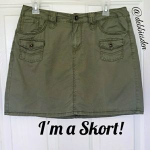 Faded Glory Green Cotton Skort